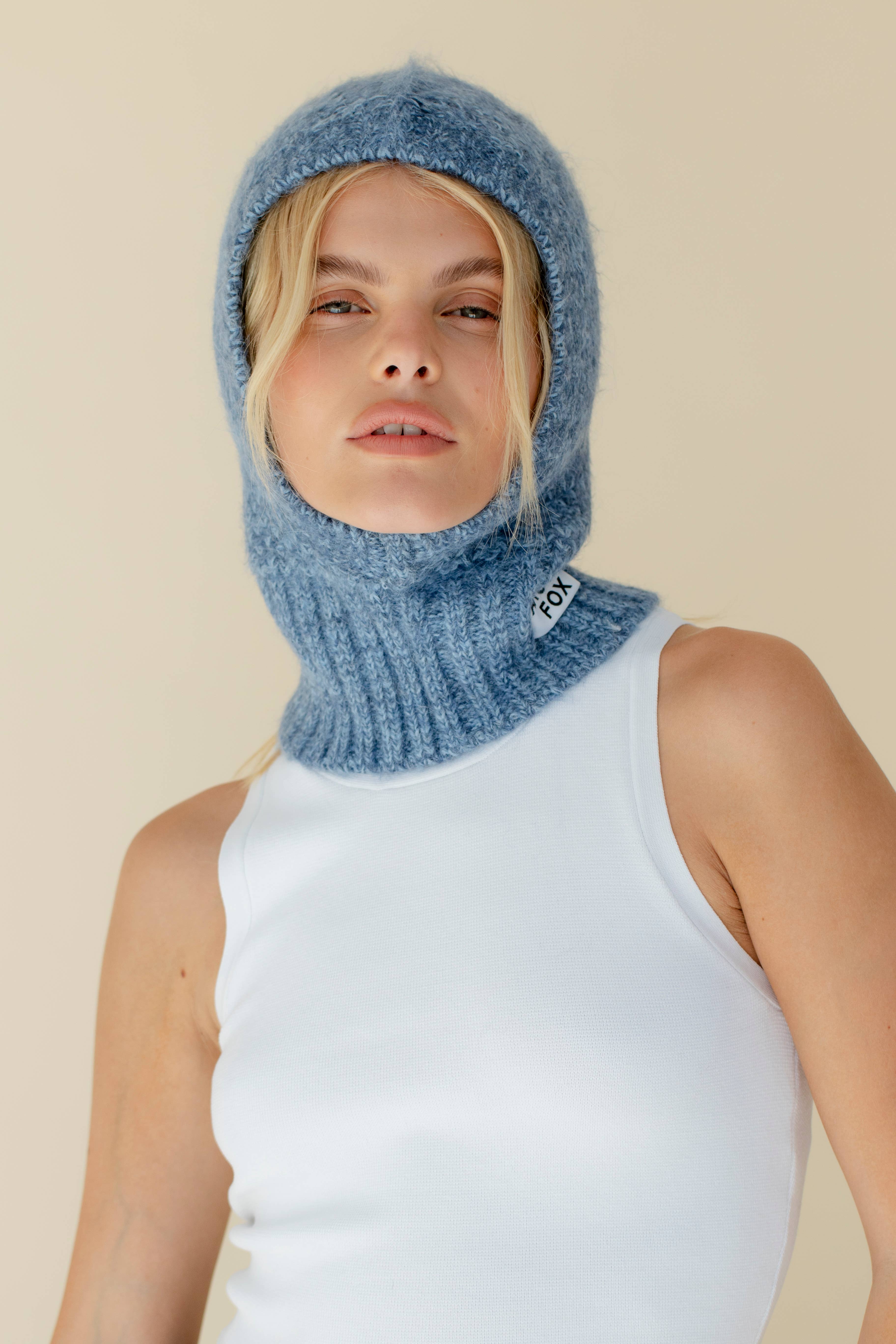 Wholesale Alpaca Balaclava Fitted Hood - Alpine Cloud - AW24