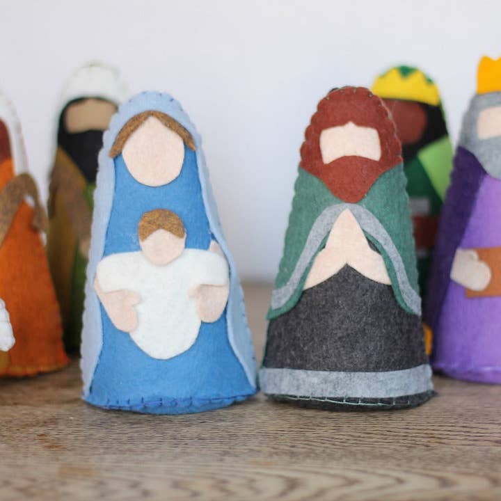 DIGITAL COPY: Felt Nativity Set Pattern and Instructions for wholesale by Catholic Sprouts LLC