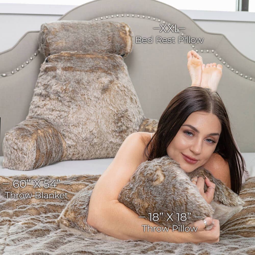 Husband Pillow – Großhandel Überwurfdecke – Ehemann Kissen - Wurfdecke, Exquisite Kunstpelz - Beidseitige Gewichtsdecke 5,7 lbs für Couch, Chaiselongue, Sofas & Stühle. Dicke, schwere seidenweiche Felle (2-farbig, 50"X 60").12