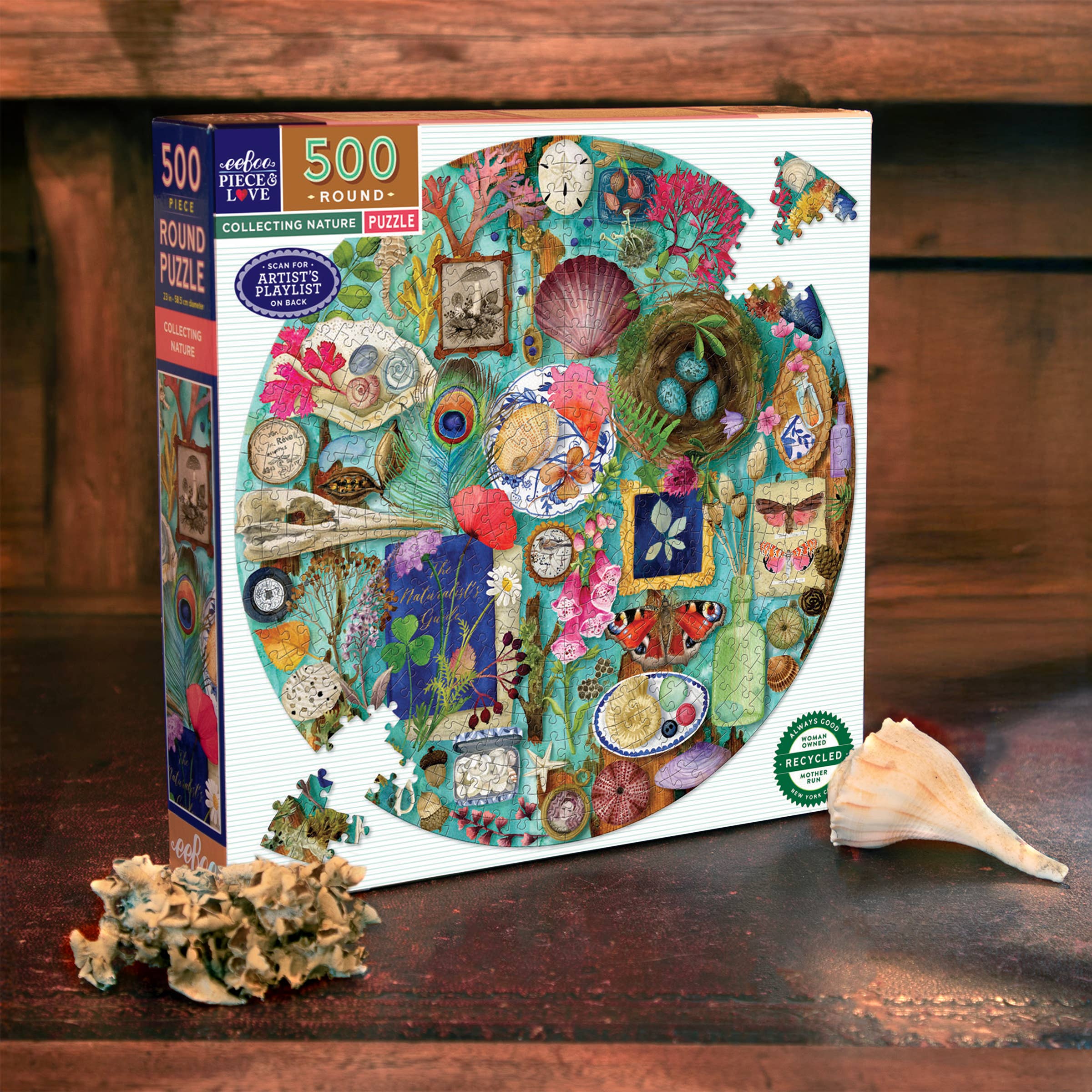 eeBoo - Wholesale Puzzle - Adult - Collecting Nature 500 Piece Round Puzzle2