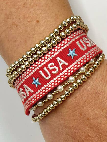 USA Adjustable Woven Bracelet for wholesale by SOUTHERN FRIED DESIGN BARN