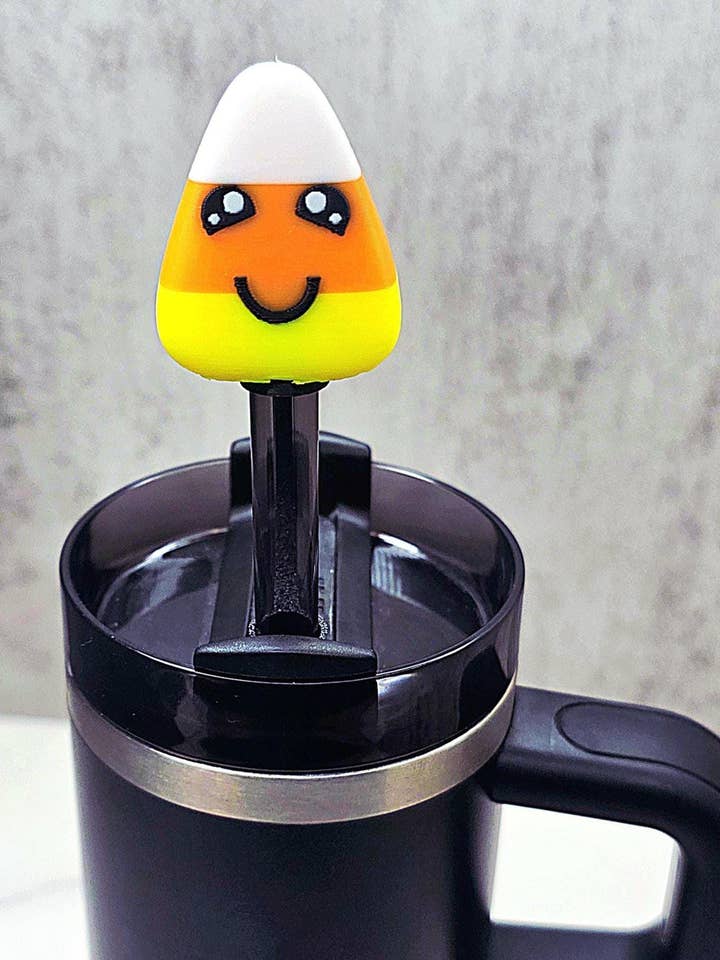 Candy Corn Stanley Straw Cover – Halloween Tumbler Charm for wholesale by Agape Designs 3D