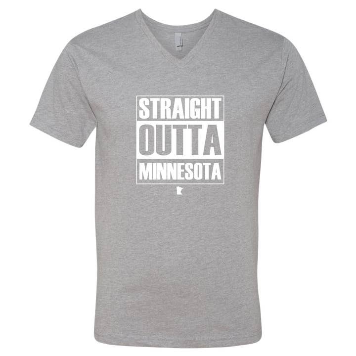 Camiseta con cuello en V de Straight Outta Minnesota para venta al por mayor de Minnesota Awesome