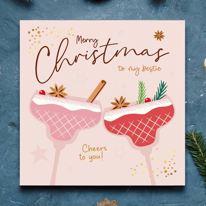 Bestie Christmas Card for wholesale by Heyyy Ltd
