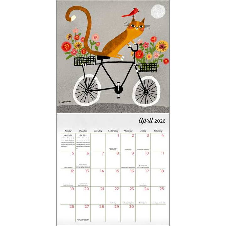 Simon & Schuster - Wholesale Calendar - Feline 2026 Mini Wall Calendar by Terry Runyan2