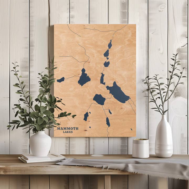 Mammoth Lakes California Custom Lake Map for wholesale by Benoit's Design Co.