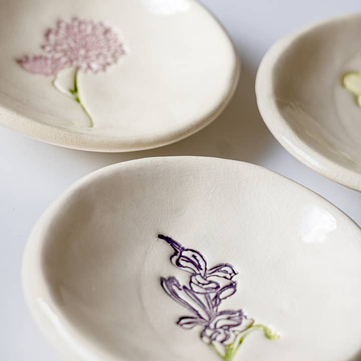 Prodigal Pottery - Wholesale Jewelry Dish - Birthflower Ring Dish