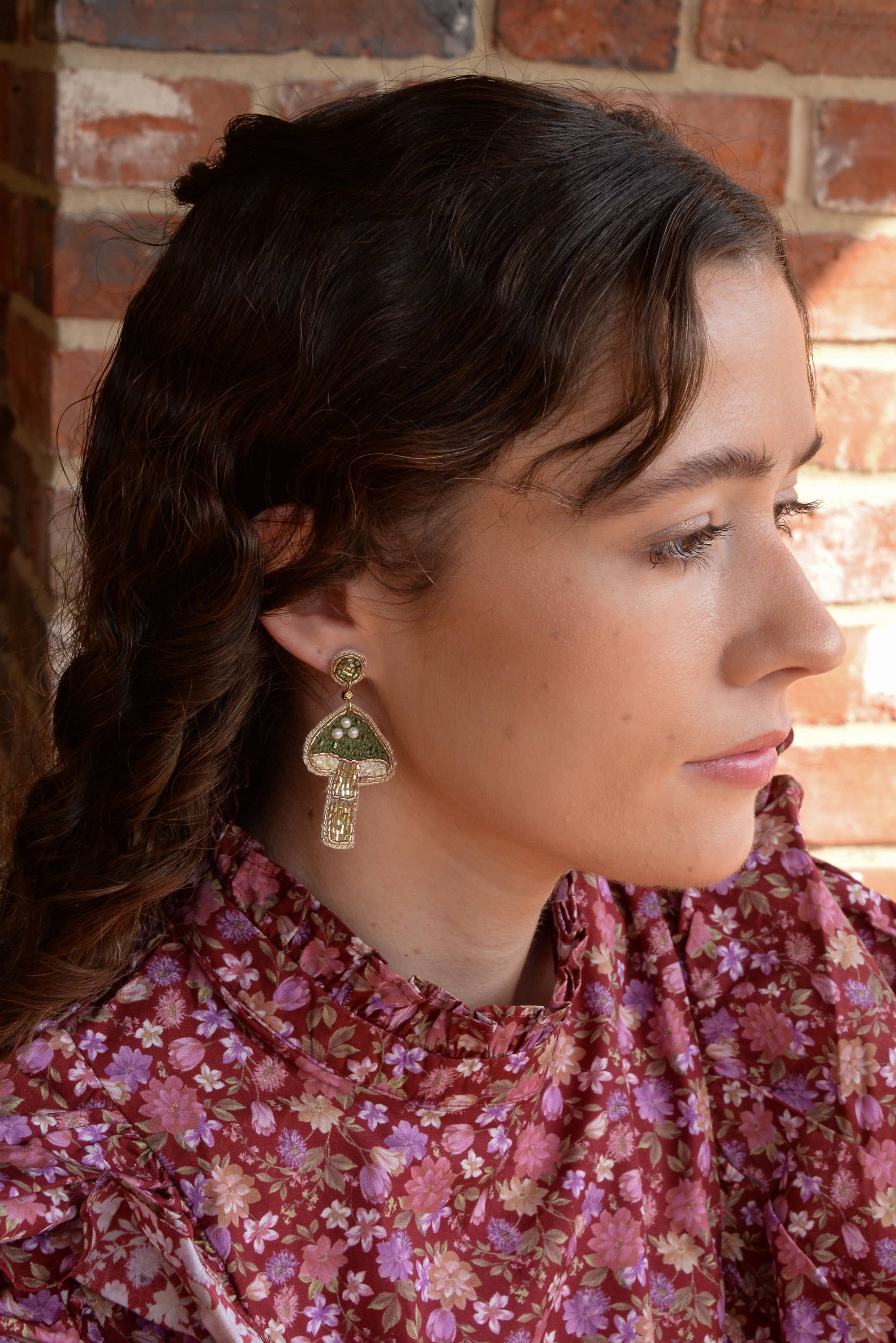 My Doris – wholesale Dangle earrings – GREEN MUSHROOM DROPS1