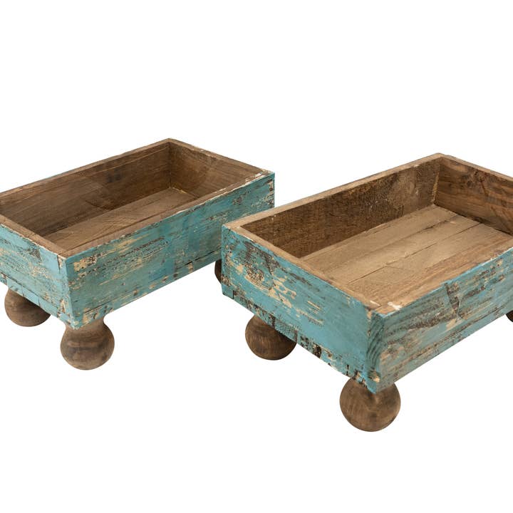 My Amigos Imports - Wholesale Planter Box - Temple Garden Planter Set of 2-Farmhouse Trays-4 Colors6