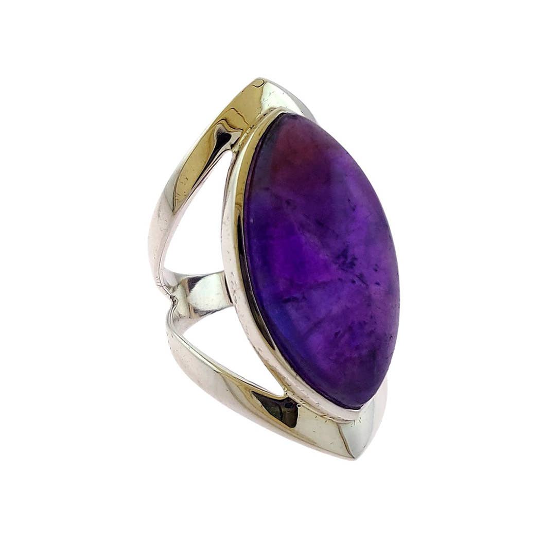 Crystal Earth Sterling – Engroshandel Solitairering – Marquesa Open Band Sterling vedhæng - Ametyst2