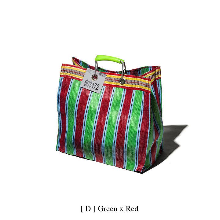 Puebco - Wholesale Grocery/Shopping Bag - RECYCLED PLASTIC STRIPE BAG - Square2