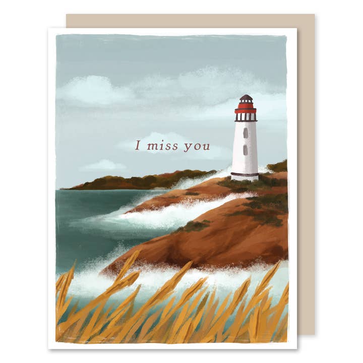 I Miss You Lighthouse Card for wholesale by Selah Paper