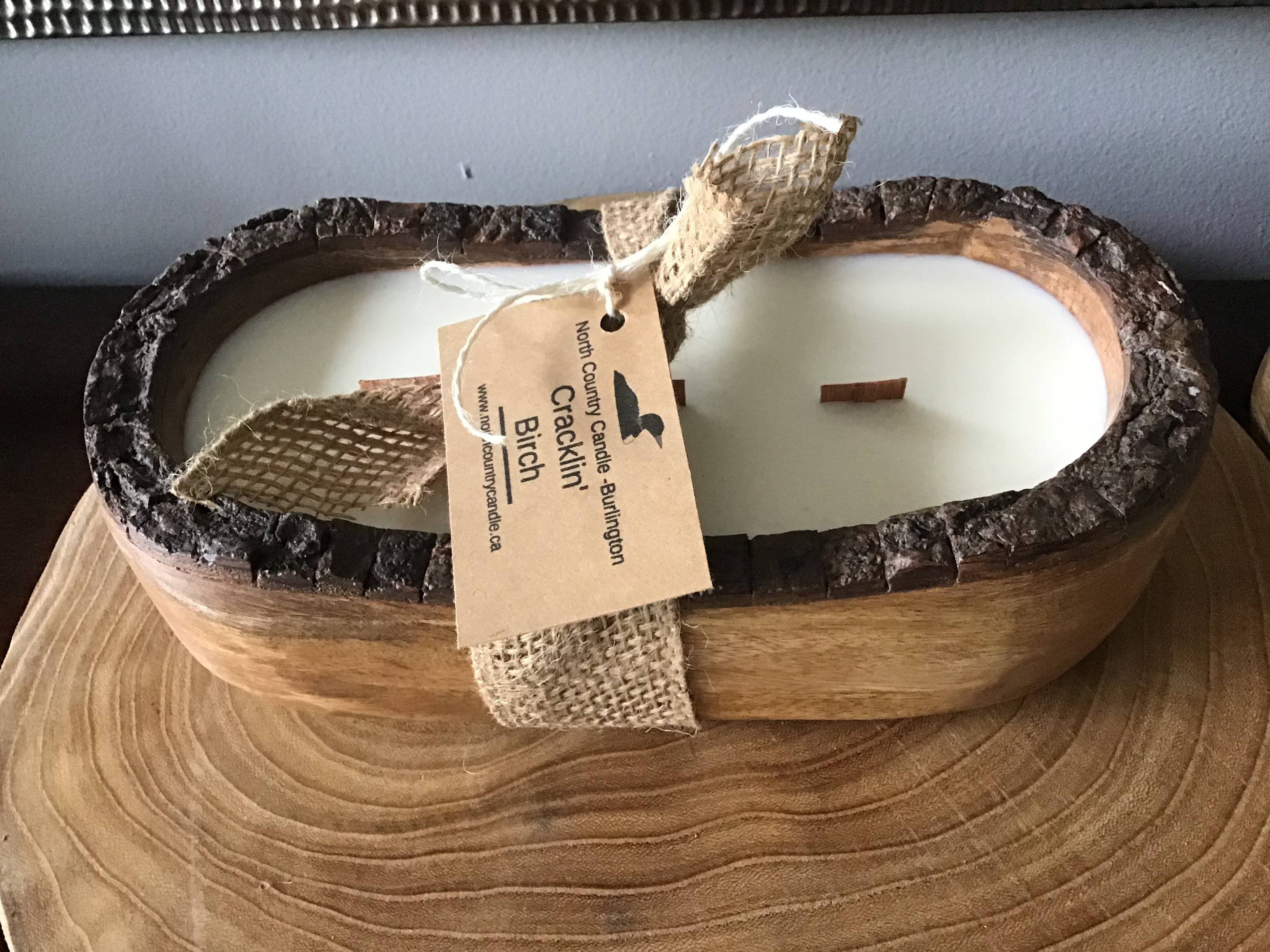 North Country Candle - Wholesale Jar/Filled Candle - Bark Edge Wood Dough Bowl2
