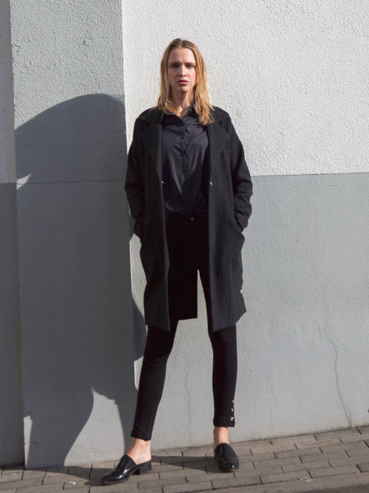 INAS Coat in grey for wholesale by IMAIMA