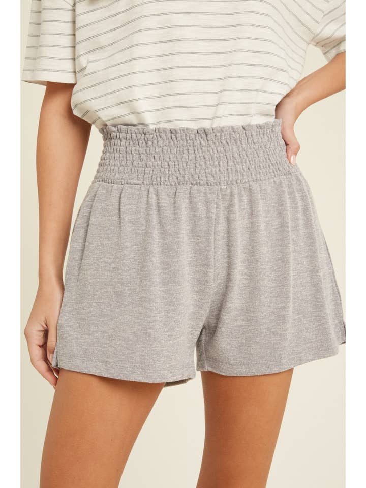 LOUNGE-SHORTS MIT GESMOKTER TAILLE//WL20-4081 für den Großhandel von Wishlist Apparel