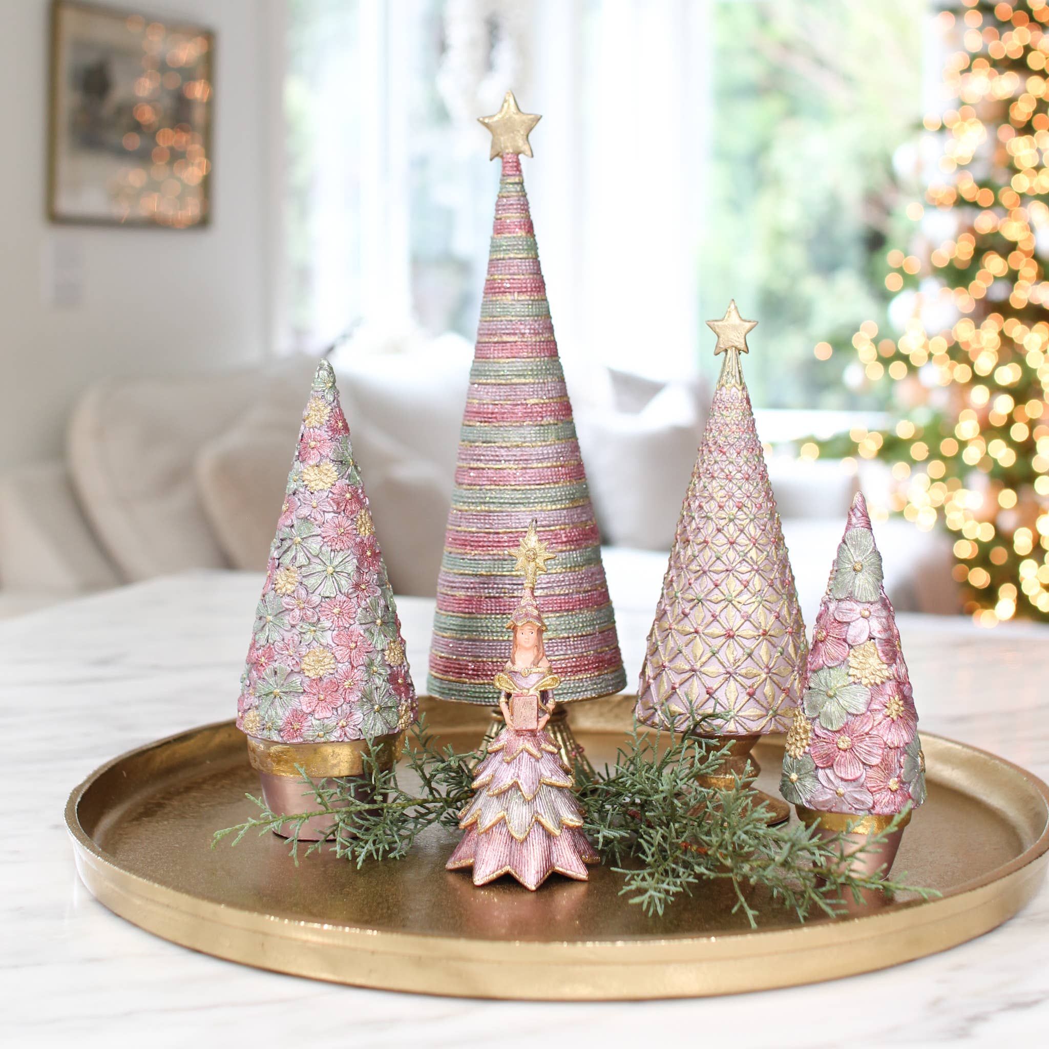 Dekorasyon Gifts  Decor - Wholesale Christmas Decoration - Frangipani Cone Tree (Ethereal)1