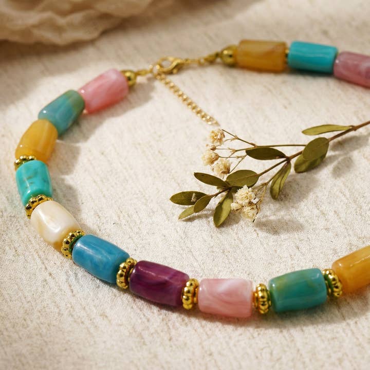 Farverig Boho Perlehalskæde for engroshandel hos Verna Artisan Works