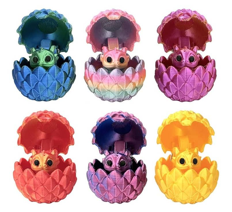 Curious Minds Toys - Wholesale Fidget Toy - Kids - 1 3D Printed Baby Dragon in Egg Fidget Toy - Unique Sensory 2