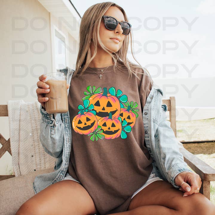 Jack O Lanterns and Turquoise | Wholesale | Barbed W Digital Designs for wholesale by TealMoon Wholesale