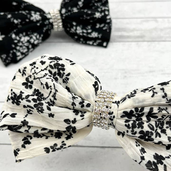 SoapElenGlen - Wholesale Hair Accessories Set - Women's - Vintage Floral Bow Hair Clip & Scrunchie6