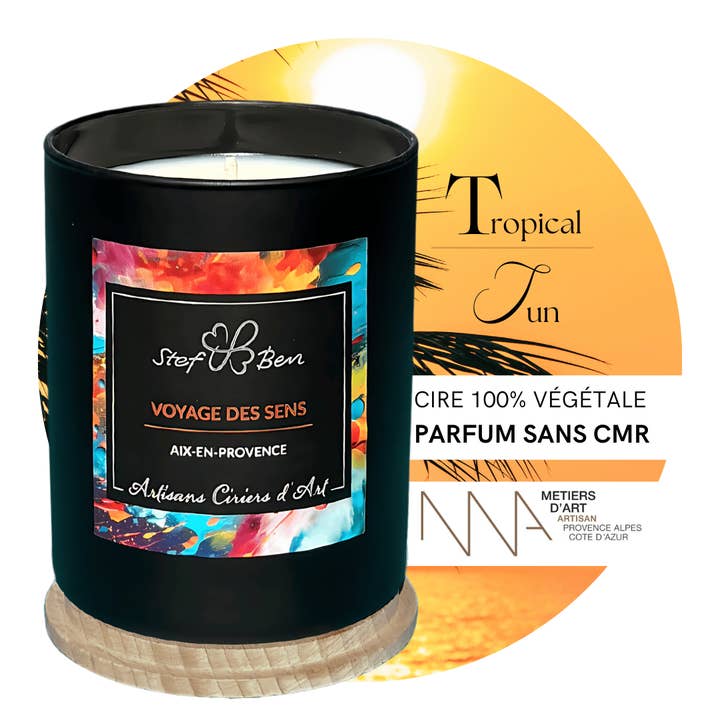 TROPICAL SUN scented candle, hand-poured for wholesale by Stef & Ben | S&B Provence