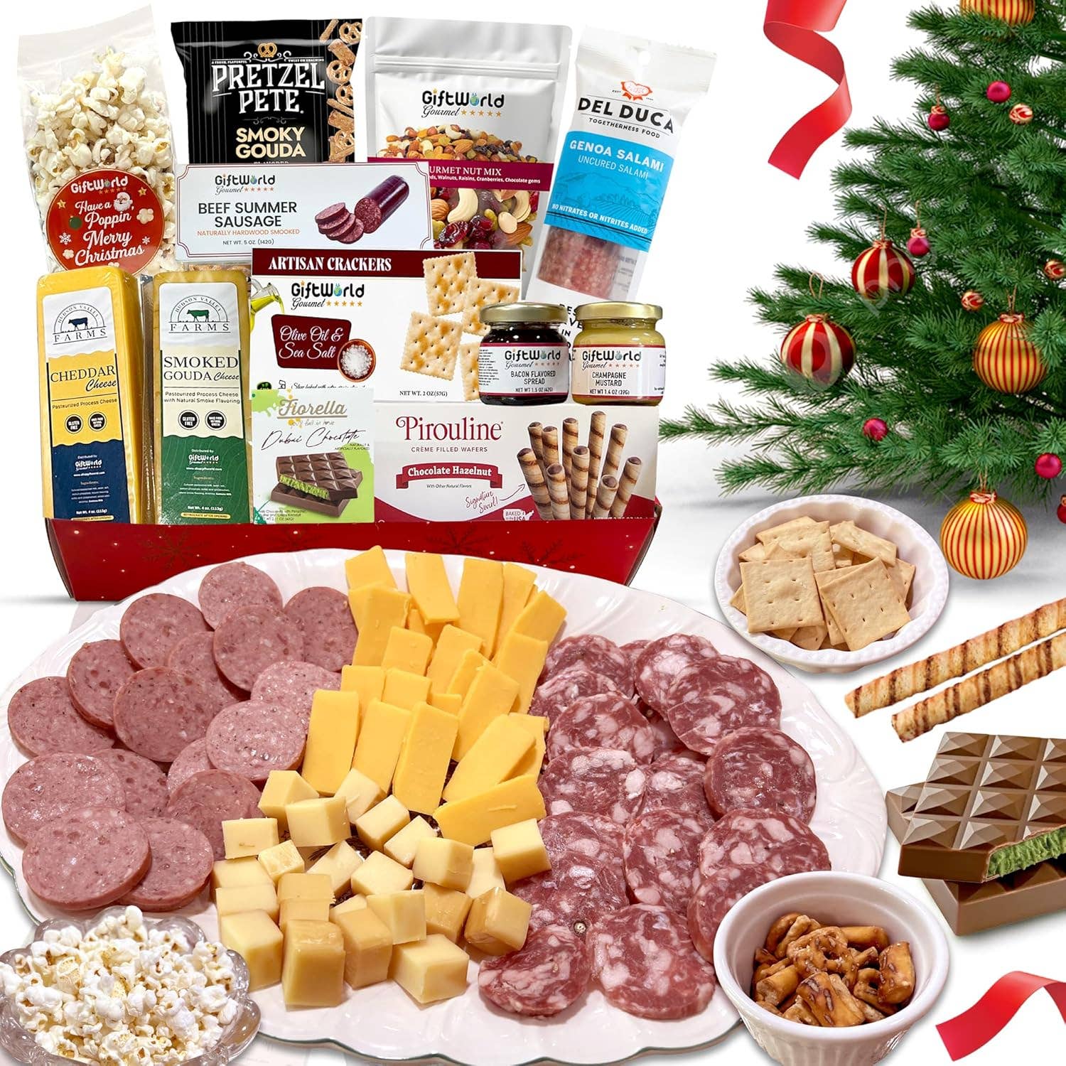 GiftWorld - Wholesale Food Gift Basket - Christmas 2025 Meat & Cheese Gift Box - Gift  Ready0