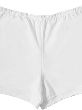 White Juniors Spandex Shorts for wholesale by Monkeybar Buddies