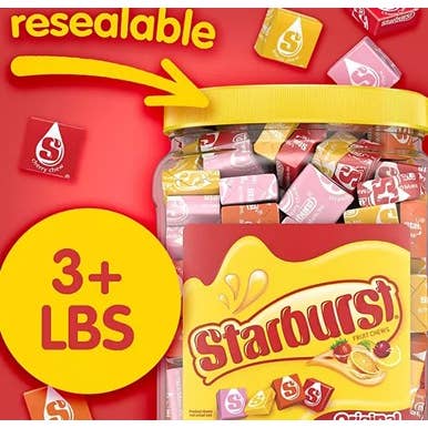 O'Shea's Candies Sweet Shop - Wholesale Hard Candy - Tub Canister Nostalgic 1960 Starburst Original Retail 5/$12