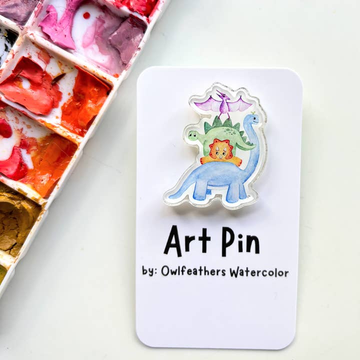 Dinosauriestapelstift – Förhistorisk nyckfullhet i akvarell för wholesale av Owlfeathers Watercolor