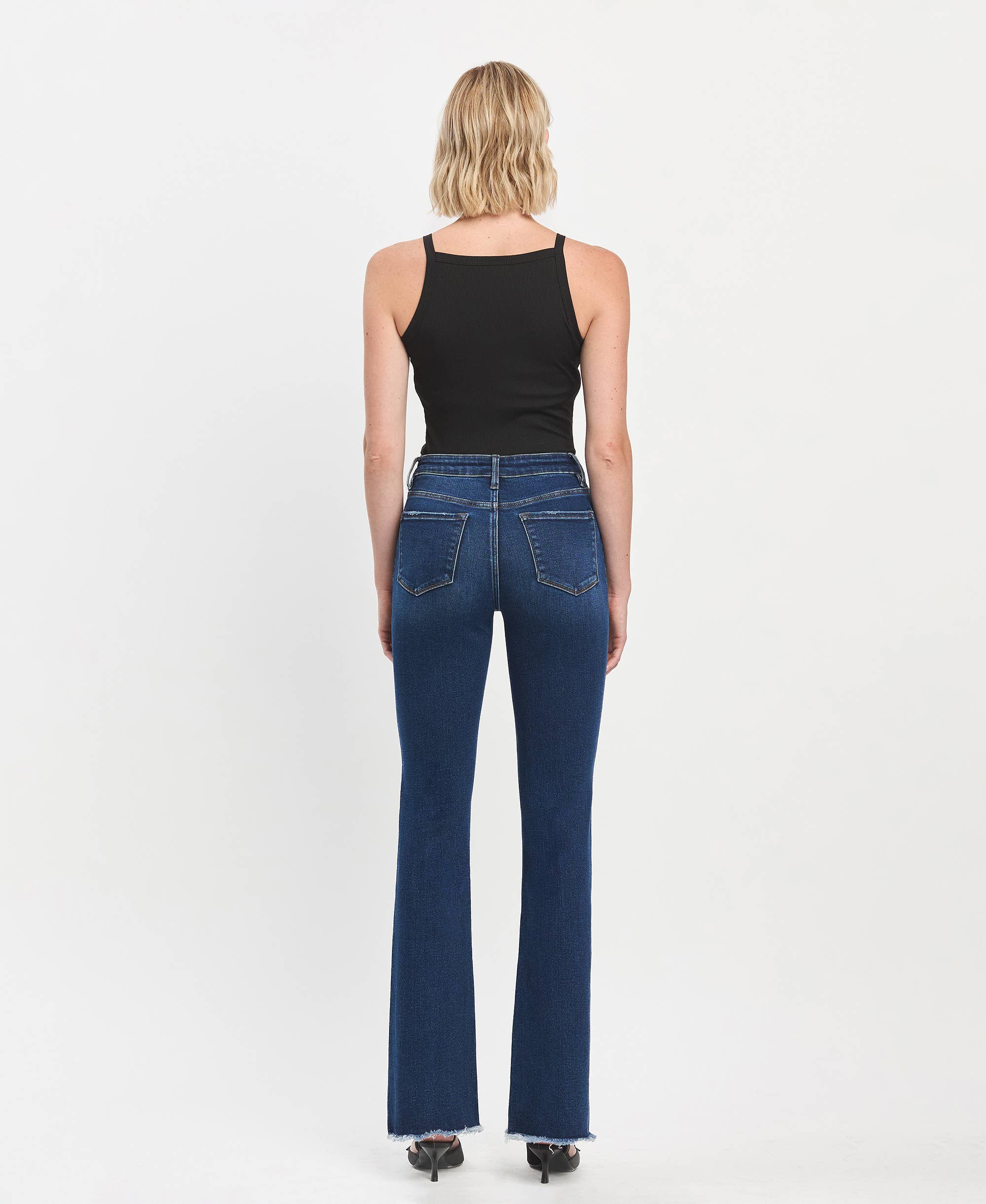 CHARGE D'AVION JEAN BOOTCUT TAILLE HAUTE À OURLET BRUT LV1483 en vente sur Faire7