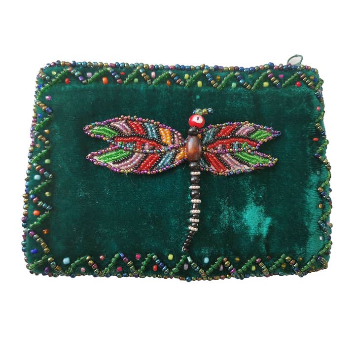 Random Color PC Dragonfly Rectangle Velvet Coin Purse V0701 for wholesale on Faire12