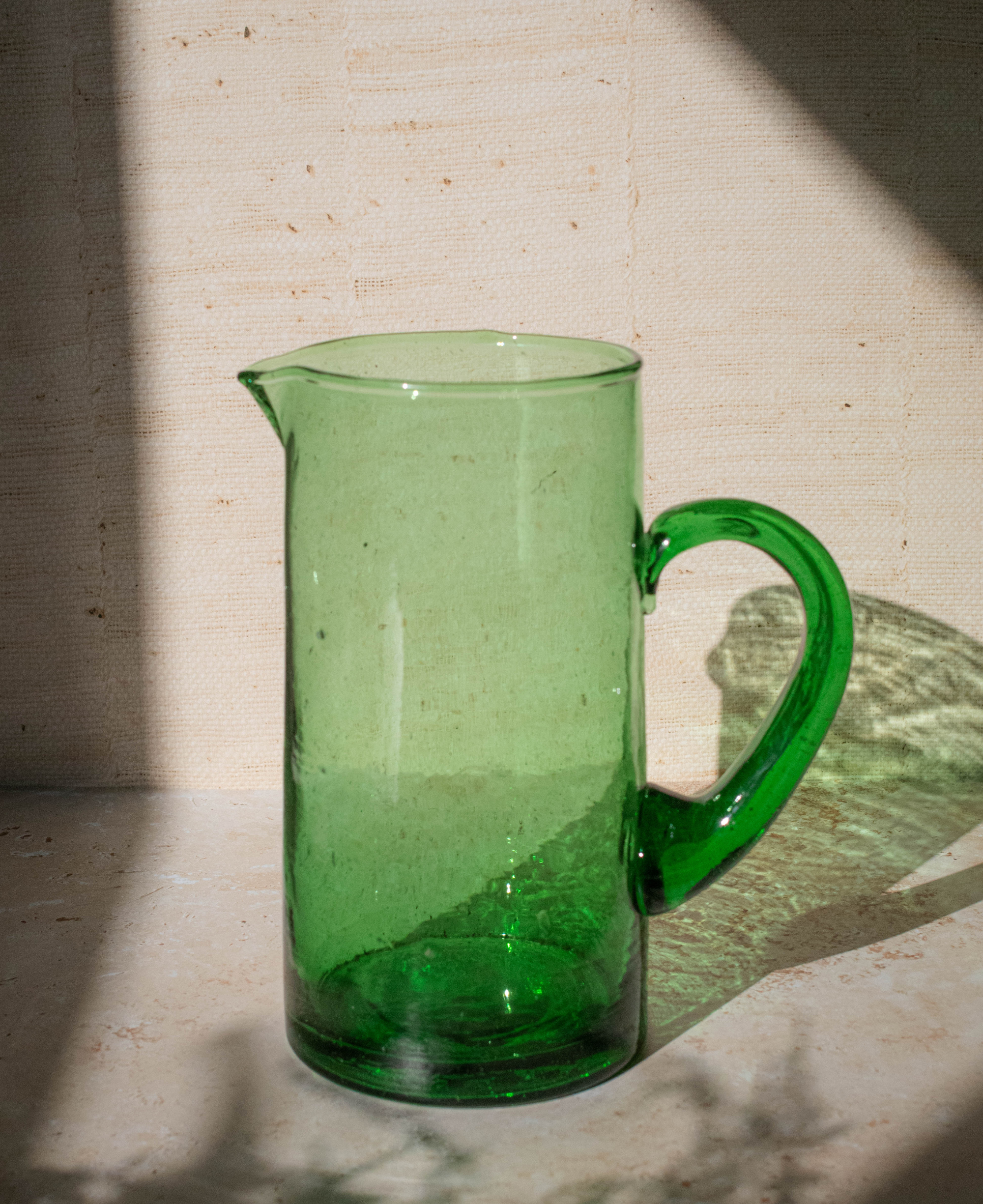 Maison Berber – wholesale Jug – Recycled Moroccan Glass Beldi Water Jug - Green1