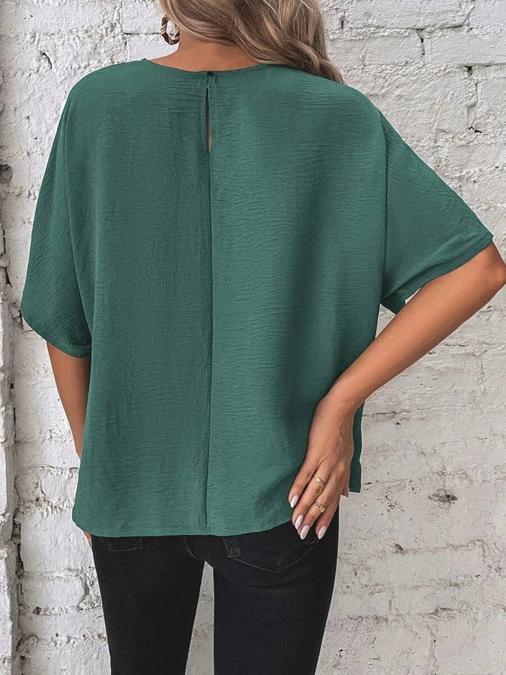 Suhkasana - Wholesale Tunic - Women's - Casual Round Neck Knot Waist Tunic T-Shirt15