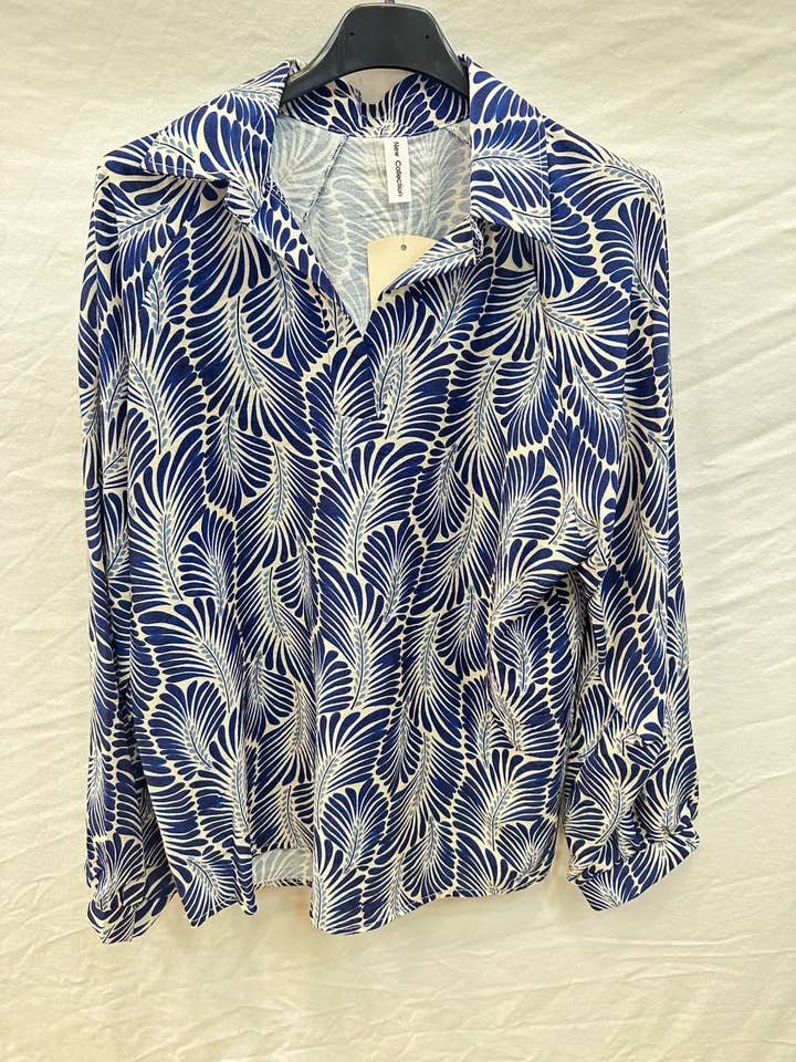 Mimi & Gogo - Wholesale Button Down Shirt - Women's - Printed Blouse @60052_BsImprime4