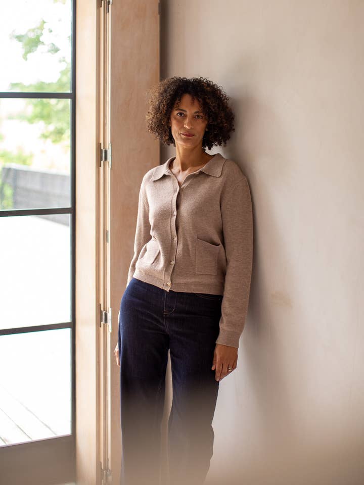 Eden Cardigan | Light Biscuit for wholesale by CHALK