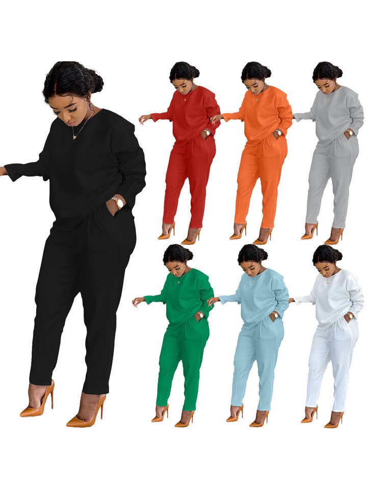 MB Fashion Wholesale - Vente Ensemble haut et pantalon (PAS d'intérieur) - Femme - SET DE 2 PIÈCES MB FASHION 7 COULEURS 202R2