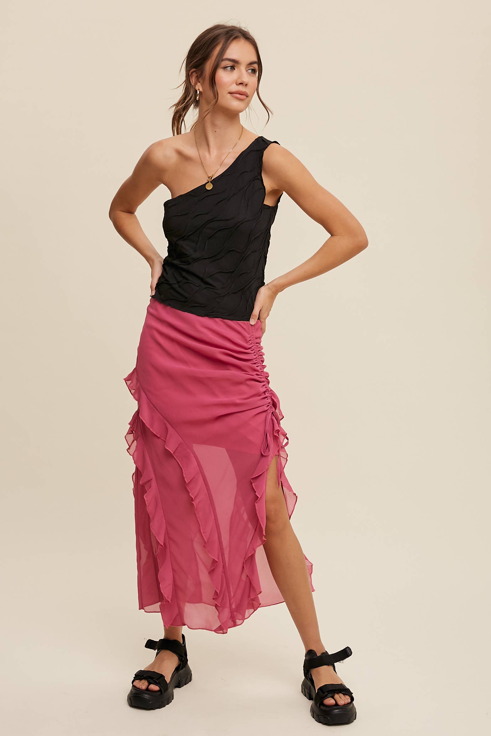 Listicle – wholesale Blus - Dam – Elegant asymmetrisk vågtopp7