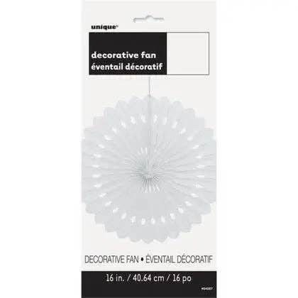 Party Expo, LLC - Wholesale Decal - Party Decorations - Paper Decorative Fan 16" White