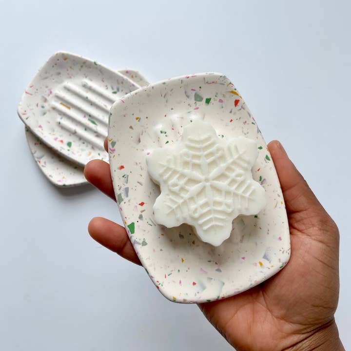 AlphaGrayArt - Wholesale Bath Soap Dish - White Terrazzo Soap Dish1