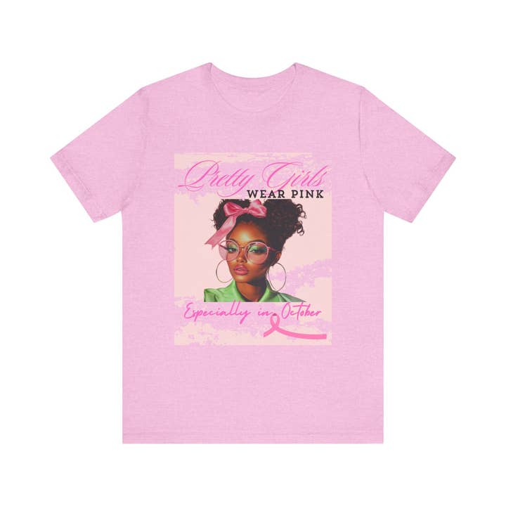 Pretty Girls Wear Pink in October AKA Unisex Jersey Short Sleeve Tee for wholesale by Spicy Nice Boutique
