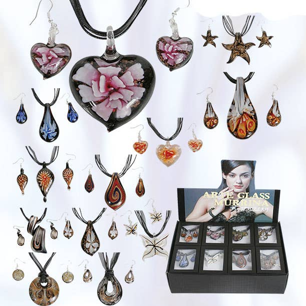 Puka Creations - Wholesale Jewelry Set - Arte Glass Sets Flora0