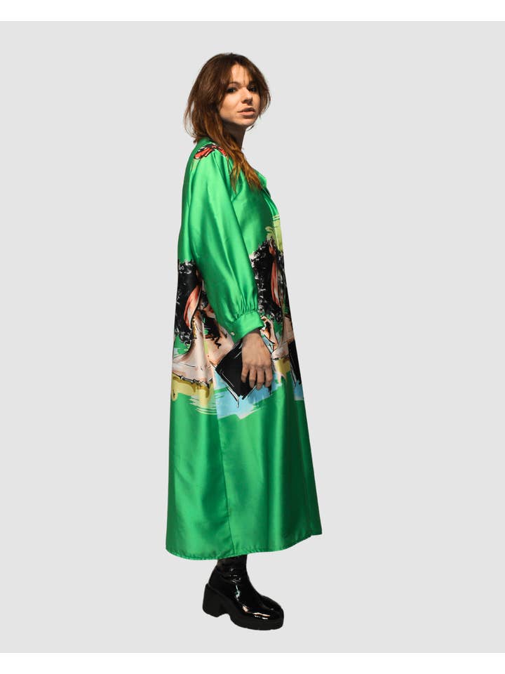 BanBat – wholesale Klänning - Dam – Satintryckt skjortklänning - REF: 3073610