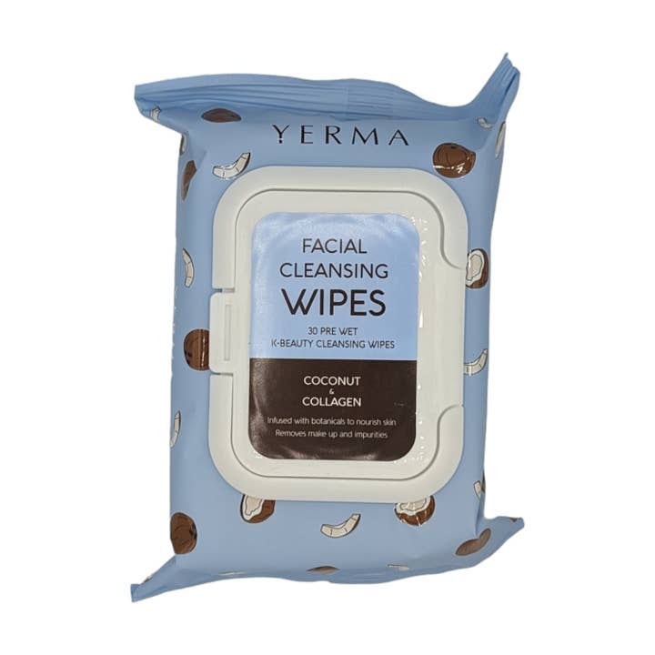 YERMA_Facial Cleansing Wipes COCONUT & COLLAGEN for wholesale by YERMA