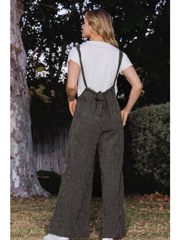Oddi - Wholesale Jumpsuit - Women's - Wide Leg Stripe Suspender Jumpsuit12