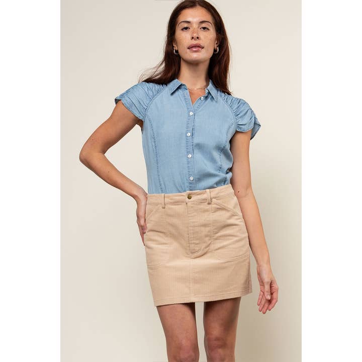 Naked Zebra - Wholesale Skirt - Women's - Corduroy Mini Skirt With Front Pockets6