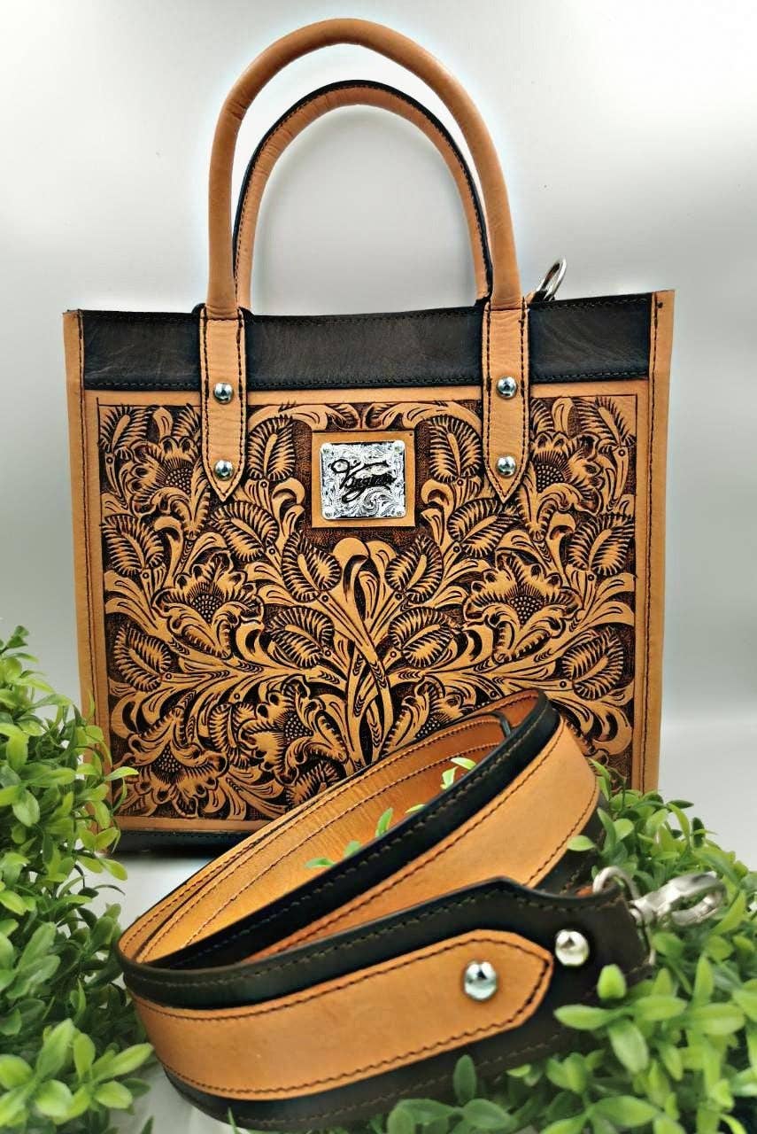 Mexican Floral Hand Tooled Design Leather Purse - Etsy
