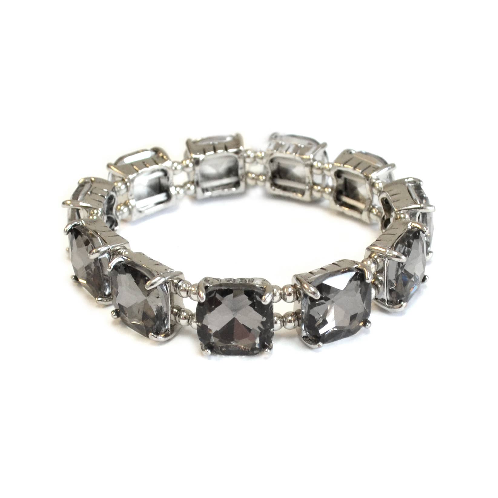 StarryNYC - Vendita all'ingrosso Braccialetto con ciondolo/pendente - Bracciale elasticizzato con cristalli in vetro tagliato a cuscino32