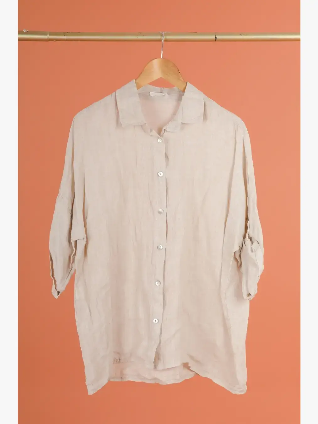 la maison des fibres naturelles – Engroshandel Skjorte med buttondown – til kvinder – Stor skjorte med lige snit i store størrelser 20090 100% hør7