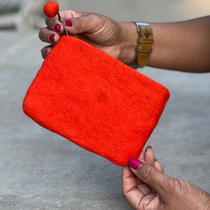 Lungta Imports - Wholesale Coin Purse - Women's - Felted Floral Coin Purse, Kids Pouch, Makeup Pouch5