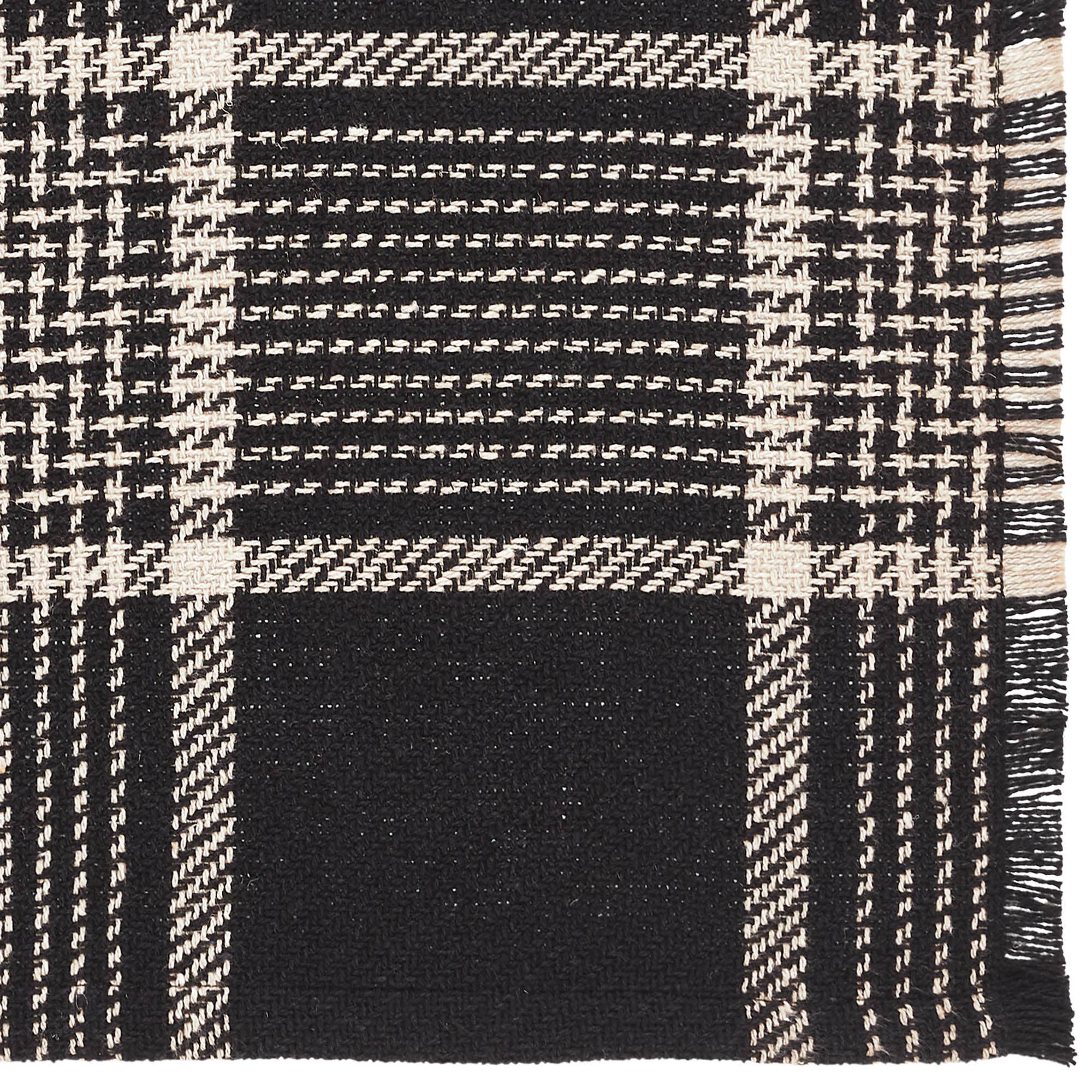 VHC Brands - Wholesale Table Runner - Eston Black Tan Plaid Runner 12x605